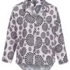 Madonna Bluse 40-6854 Kleiner Kragen Hinten Länger Punkte Allover Rose