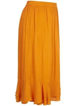 ONLY Carmakoma Damen Curvy Calf Skirt Dessert Sun Gelb -Luftig Und Leicht 19031169 2