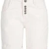 Eight2Nine Damen Bermuda Shorts 5-Pockets Destroy Look Weiss Denim -Luftig Und Leicht 19041269