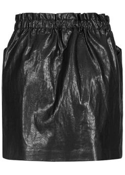 ONLY Damen Faux Leather Skirt 2-Pockets Schwarz -Luftig Und Leicht 19072824 2