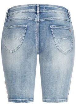 Seventyseven Lifestyle Damen Trachten Capri Shorts 5-Pockets Hell Blau Denim -Luftig Und Leicht 19089013 2