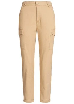 Hailys Damen Cargo Jeans Hose 4-Pockets Camel Beige
