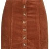 Seventyseven Lifestyle Damen Mini Cord Skirt Buttons Front Caramel Braun 1 Seventyseven Lifestyle Damen Mini Cord Skirt Buttons Front Caramel Braun -Luftig Und Leicht 19099042