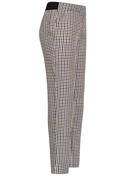 JACQUELINE DE YONG JDY By ONLY Damen Ankle Karo Stoffhose 2-Pockets Sandshell Beige Multicolor 4 JACQUELINE DE YONG JDY By ONLY Damen Ankle Karo Stoffhose 2-Pockets Sandshell Beige Multicolor – Bild 2