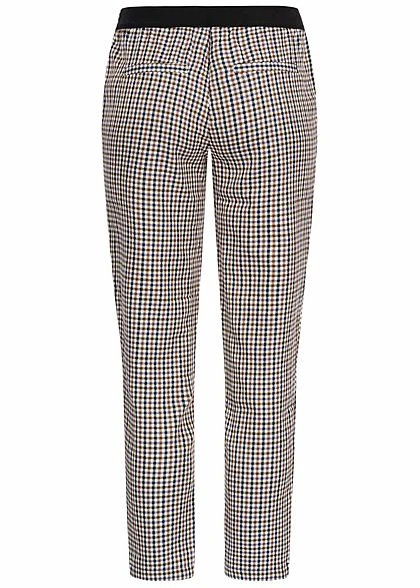 JACQUELINE DE YONG JDY By ONLY Damen Ankle Karo Stoffhose 2-Pockets Sandshell Beige Multicolor 5 JACQUELINE DE YONG JDY By ONLY Damen Ankle Karo Stoffhose 2-Pockets Sandshell Beige Multicolor – Bild 3