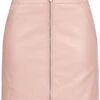 ONLY Damen Kunstleder Rock 2-Pockets Zipper Vorne Smoke Rosa -Luftig Und Leicht 20010149