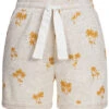 ONLY Damen Shorts Stoffhose Tropical Print Oatmeal Golden Spice Melange Grau Gelb -Luftig Und Leicht 20031481