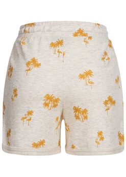 ONLY Damen Shorts Stoffhose Tropical Print Oatmeal Golden Spice Melange Grau Gelb -Luftig Und Leicht 20031481 2
