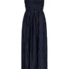 ONLY Damen V-Neck Maxi Kleid Wickeloptik Mit Falten 2-lagig Night Sky Navy Blau -Luftig Und Leicht 20041816
