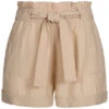 ONLY Damen Paperbag Shorts Inkl. Bindegürtel High Waist 2-Pockets Humus Beige -Luftig Und Leicht 20042078