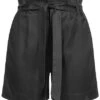 ONLY Damen High Waist Paperbag Shorts Inkl. Bindegürtel 2-Pockets Schwarz -Luftig Und Leicht 20052188