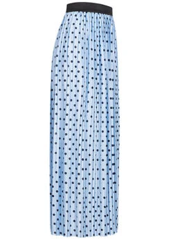 ONLY Damen Plissee Longform Falten Rock Punkte Muster Gummibund Cashmere Blau -Luftig Und Leicht 20052618 2