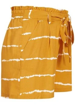 ONLY Damen Paperbag Shorts High Waist 2-Pockets Tie Dye Farbprint Golden Spice Gelb -Luftig Und Leicht 20052650 1