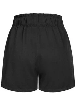 Fresh Lemons Damen Viskose Paperbag Shorts 2-Pockets Schwarz -Luftig Und Leicht 20055147 2