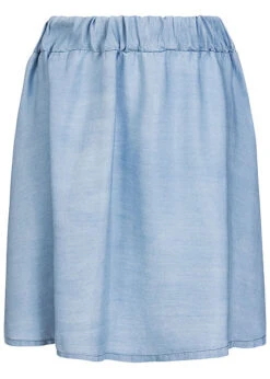 Fresh Lemons Damen Denim Mini Rock Gummibund Hell Blau Denim