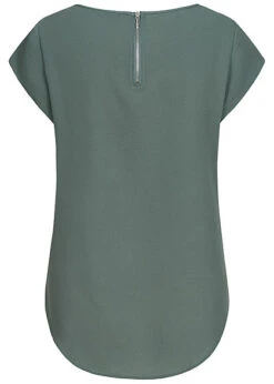 ONLY Damen NOOS Solid Blusen Shirt Struktur Muster Zipper Hinten Balsam Grün -Luftig Und Leicht 20063304 2