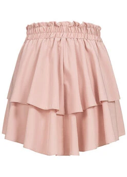 Fresh Lemons Damen Mini Stufenrock Unicolor Old Rosa -Luftig Und Leicht 20065172 2