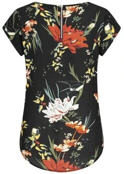 ONLY Damen NOOS Blusen Top Zipper Hinten Floraler Print Schwarz 7 ONLY Damen NOOS Blusen Top Zipper Hinten Floraler Print Schwarz -Luftig Und Leicht 20083911 2