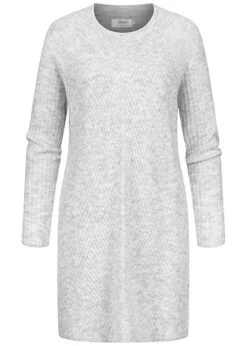 ONLY Damen NOOS Struktur Strickkleid Hell Grau Melange