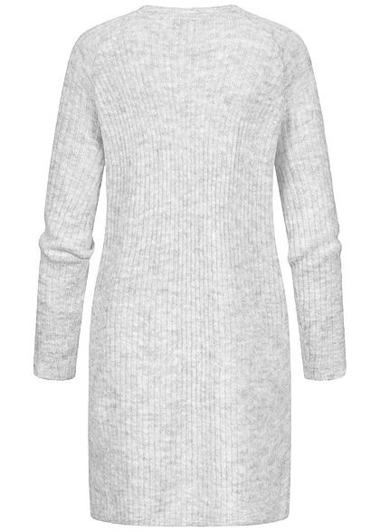 ONLY Damen NOOS Struktur Strickkleid Hell Grau Melange 5 ONLY Damen NOOS Struktur Strickkleid Hell Grau Melange – Bild 3