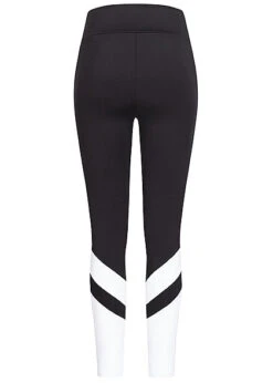 Urban Classics Damen 2-Tone High-Waist Leggings Im Arrow Look Schwarz Weiss -Luftig Und Leicht 21010062 2
