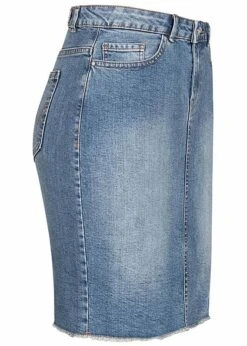 ONLY Damen NOOS Jeansrock Mit Fransen 5-Pockets Schlitz Hinten Medium Blau Denim 8 ONLY Damen NOOS Jeansrock Mit Fransen 5-Pockets Schlitz Hinten Medium Blau Denim -Luftig Und Leicht 21010238 2