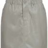 ONLY Damen Mini Paperbag Kunstleder Rock 2-Pockets Shadow Grau -Luftig Und Leicht 21020404