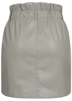 ONLY Damen Mini Paperbag Kunstleder Rock 2-Pockets Shadow Grau -Luftig Und Leicht 21020404 2