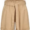 Tom Tailor Damen Paperbag Shorts Inkl. Bindegürtel 2-Pockets Dune Beige -Luftig Und Leicht 21031281