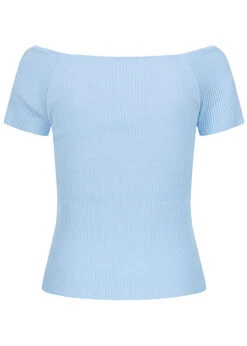 ONLY Damen Ribbed Off-Shouder T-Shirt Cashmere Blau -Luftig Und Leicht 21041601 1