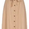 Tom Tailor Damen Midi Twill Rock Inkl. Bindegürtel Knopfleiste Desert Linen Beige -Luftig Und Leicht 21041703