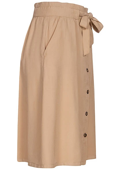 Tom Tailor Damen Midi Twill Rock Inkl. Bindegürtel Knopfleiste Desert Linen Beige 4 Tom Tailor Damen Midi Twill Rock Inkl. Bindegürtel Knopfleiste Desert Linen Beige – Bild 2