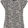 ONLY Damen NOOS Blusen Top Leo Print Vokuhila Zipper Schwarz Beige 2 ONLY Damen NOOS Blusen Top Leo Print Vokuhila Zipper Schwarz Beige -Luftig Und Leicht 21041952