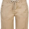 Tom Tailor Damen Bermuda Capri Hose 4-Pockets Tunnelzug Desert Linen Beige -Luftig Und Leicht 21042003