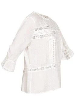 ONLY Damen NOOS 3/4-Arm Blusen Shirt Spitzendetails Cloud Dancer Weiss -Luftig Und Leicht 21052048 2