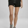 Urban Classics Damen Kurze Sweat Shorts Tunnelzug 3-Pockets Schwarz