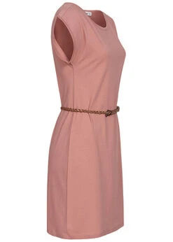 Seventyseven Lifestyle Damen Mini T-Shirt Kleid Inkl. Bindegürtel Old Rose -Luftig Und Leicht 21054071 1