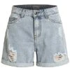 Hailys Damen Kurze Mom-Fit Jeans Shorts Destroyed Look 5-Pockets Hell Blau Denim -Luftig Und Leicht 21062826
