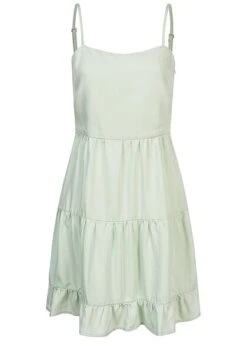 ONLY Damen Lyocell Trägerkleid Stufenoptik Surf Spray Grün