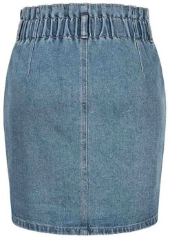 ONLY Damen High-Waist Paperbag Denim Mini Rock 2-Pockets Medium Blau Denim -Luftig Und Leicht 21073304 2