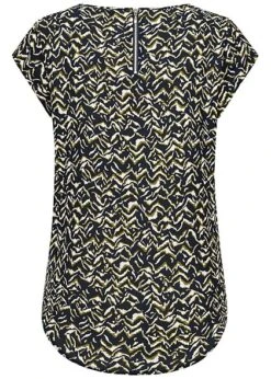 ONLY Damen NOOS Blusen Top Vokuhila Azteken Print Night Sky Navy -Luftig Und Leicht 21073670 2
