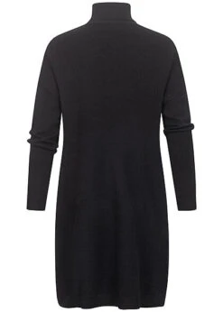 VILA Damen NOOS Rollkragen Longform Strickpullover Kleid Schwarz 8 VILA Damen NOOS Rollkragen Longform Strickpullover Kleid Schwarz -Luftig Und Leicht 21083807 2