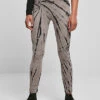 Urban Classics Damen Batic Print Leggings High-Waist Gummibund Schwarz Asphalt Grau -Luftig Und Leicht 21090089