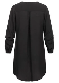 VILA Damen NOOS Langarm Bluse V-Neck Vokuhila Schwarz -Luftig Und Leicht 21092170 2