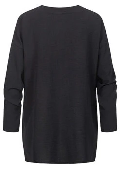 Styleboom Fashion Damen Bluse Longsleeve Knotendetail Vorne Schwarz 7 Styleboom Fashion Damen Bluse Longsleeve Knotendetail Vorne Schwarz -Luftig Und Leicht 21106749 2