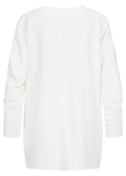 Styleboom Fashion Damen Bluse Longsleeve Knotendetail Vorne Weiss 7 Styleboom Fashion Damen Bluse Longsleeve Knotendetail Vorne Weiss -Luftig Und Leicht 21106750 2
