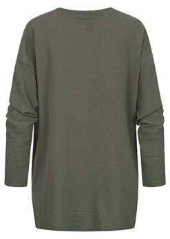 Styleboom Fashion Damen Bluse Longsleeve Knotendetail Vorne Oliv Grün 7 Styleboom Fashion Damen Bluse Longsleeve Knotendetail Vorne Oliv Grün -Luftig Und Leicht 21106752 2