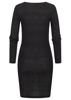 Styleboom Fashion Damen Rippoptik Kleid Longsleeve Schwarz -Luftig Und Leicht 21106913 2