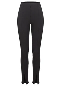 Hailys Damen Leggings Mit Frontalen Schlitzen Schwarz