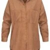 Hailys Damen Bluse Mit Brusttaschen Und Knopfleiste High Low Saumen Camel Braun -Luftig Und Leicht 21109116